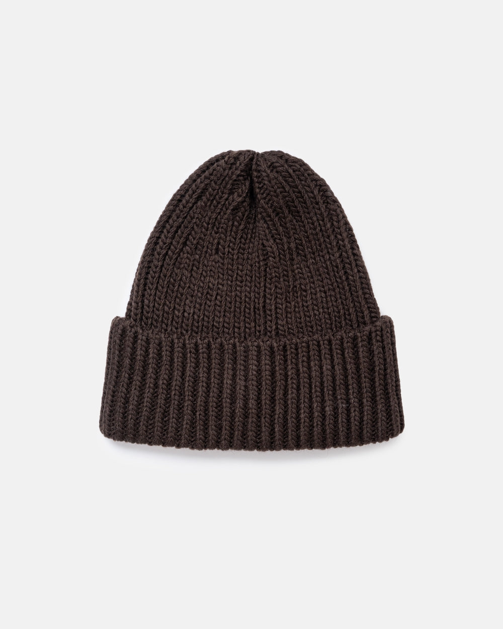 Chunky Wool Knit Beanie Hat, Bitter Chocolate