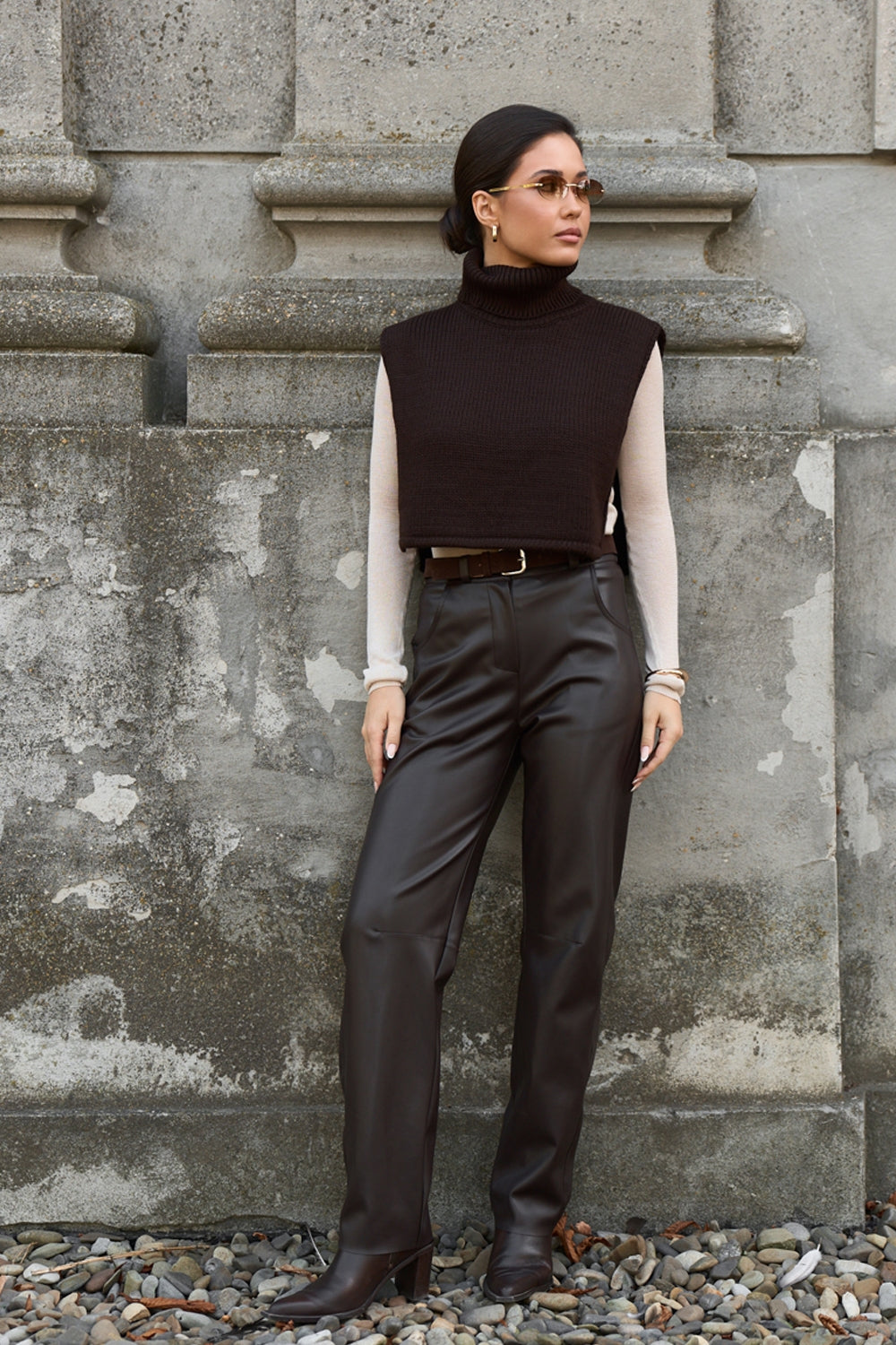 Women’s Wool Knit Turtleneck Dickey Shoulder Warmer
