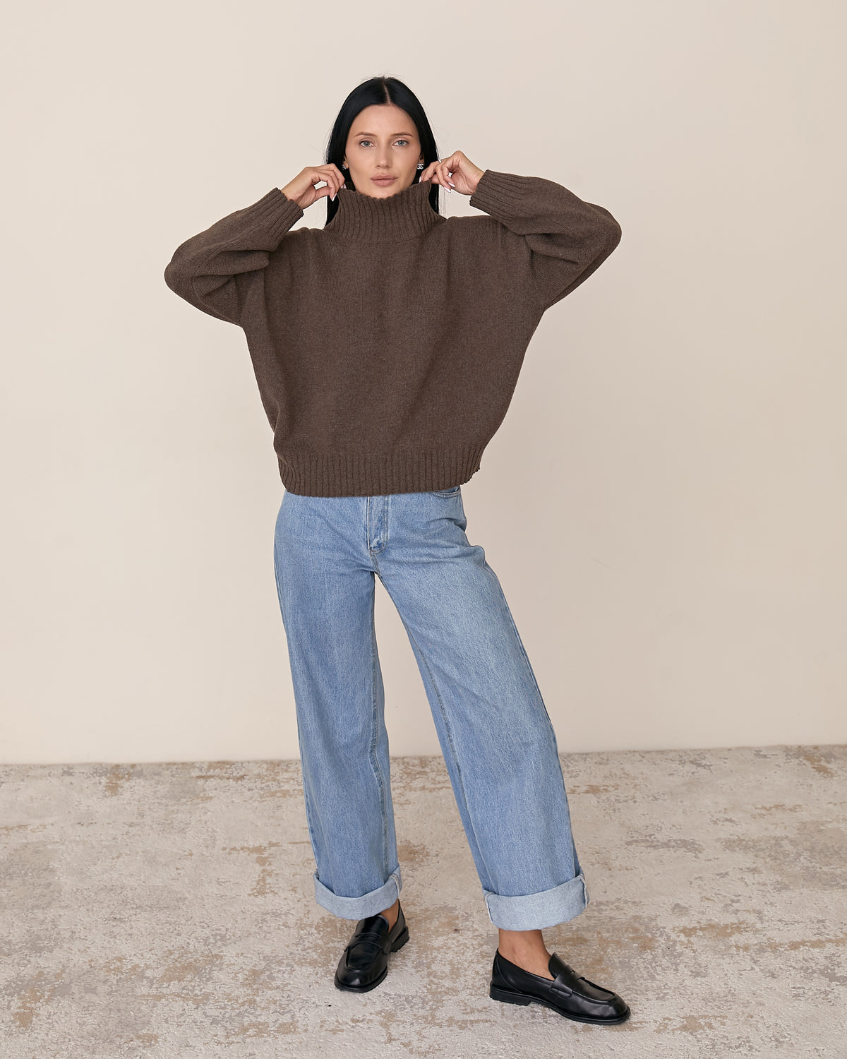 Women’s Wool Cashmere Oversized Turtleneck Sweater