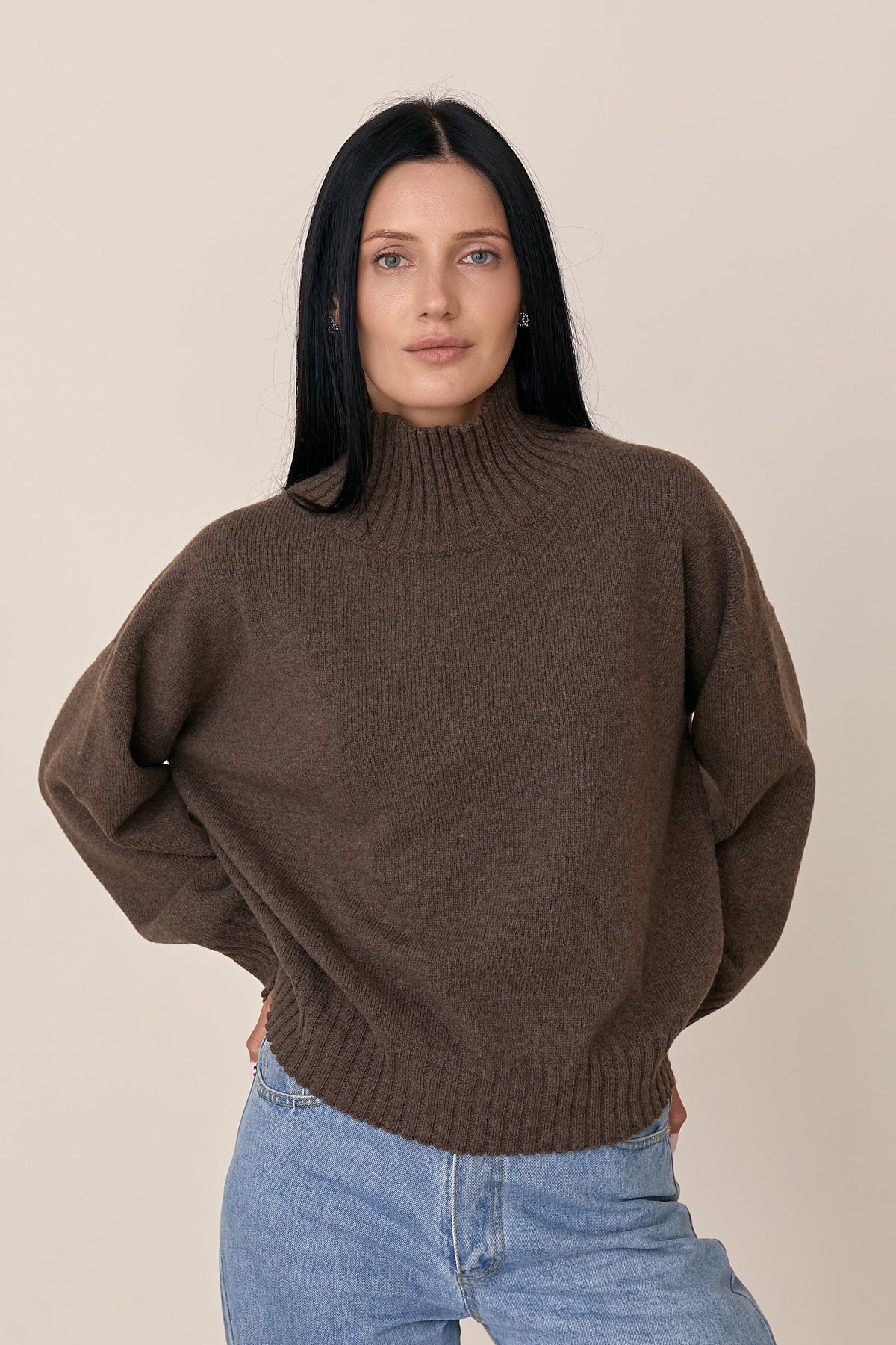 Women’s Wool Cashmere Oversized Turtleneck Sweater