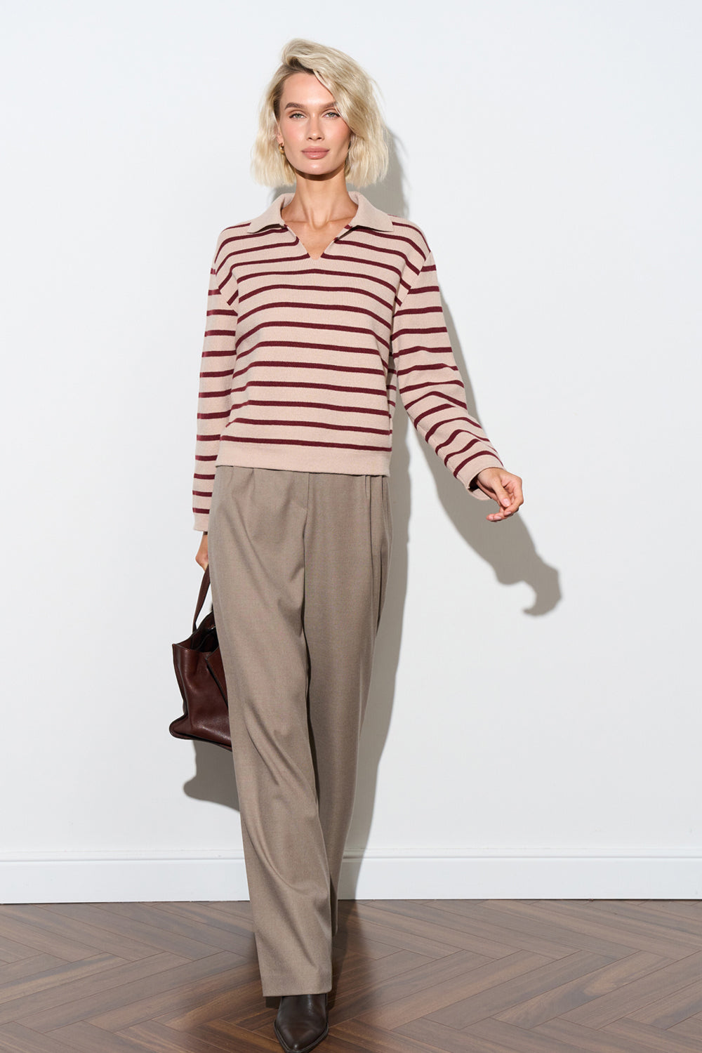 Women’s Wool Mid Rise Straight Leg Trousers