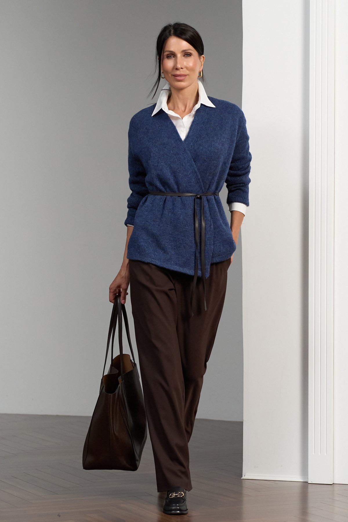Women’s Wool Mid Rise Straight Leg Trousers