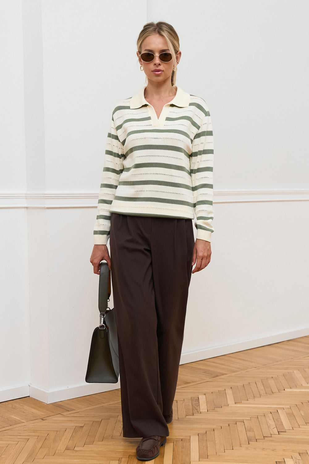 Women’s Wool Mid Rise Straight Leg Trousers