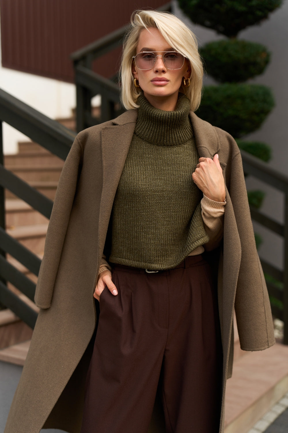 Women’s Wool Knit Turtleneck Dickey Shoulder Warmer