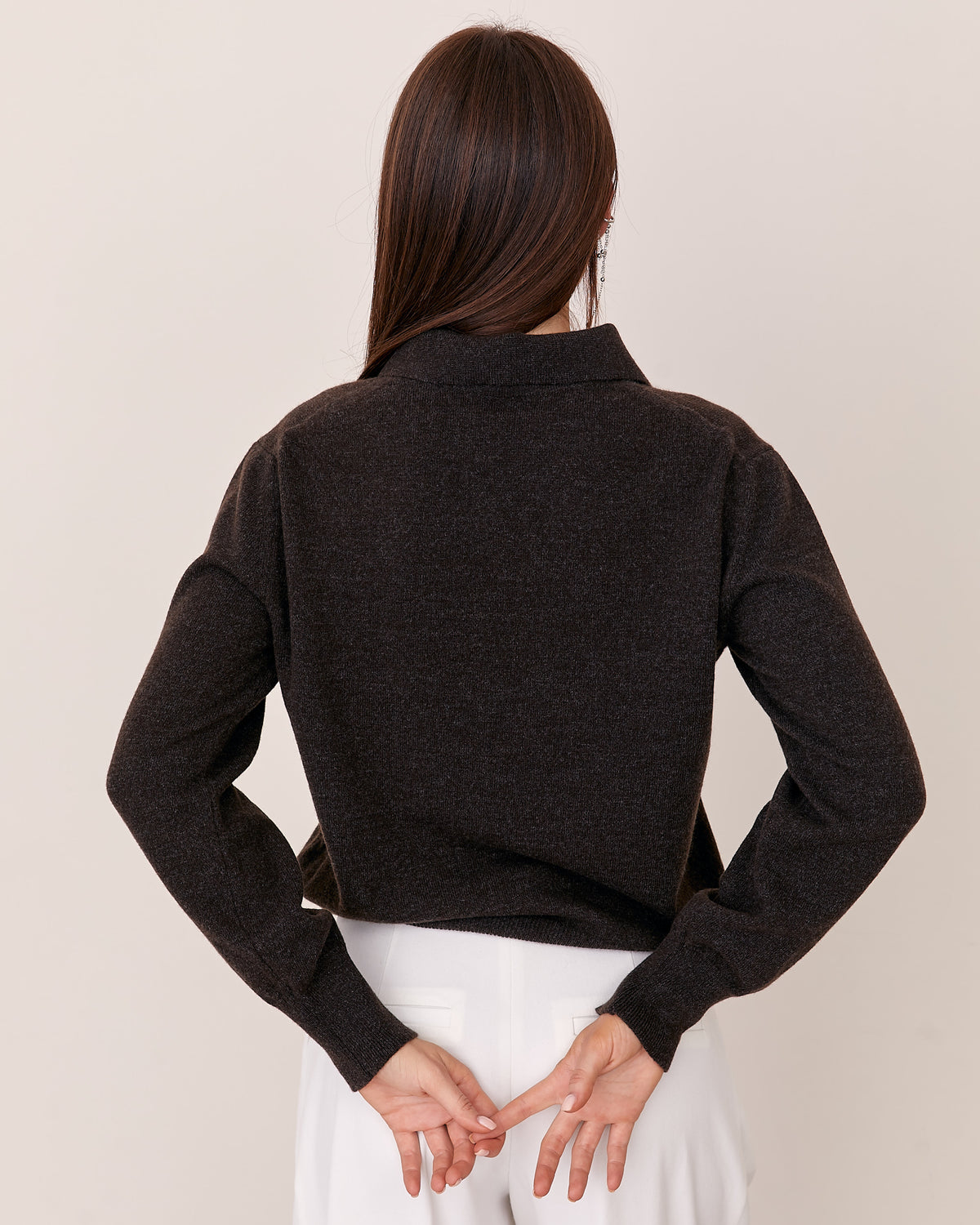 Cashmere Merino Wool Collared Button Cardigan