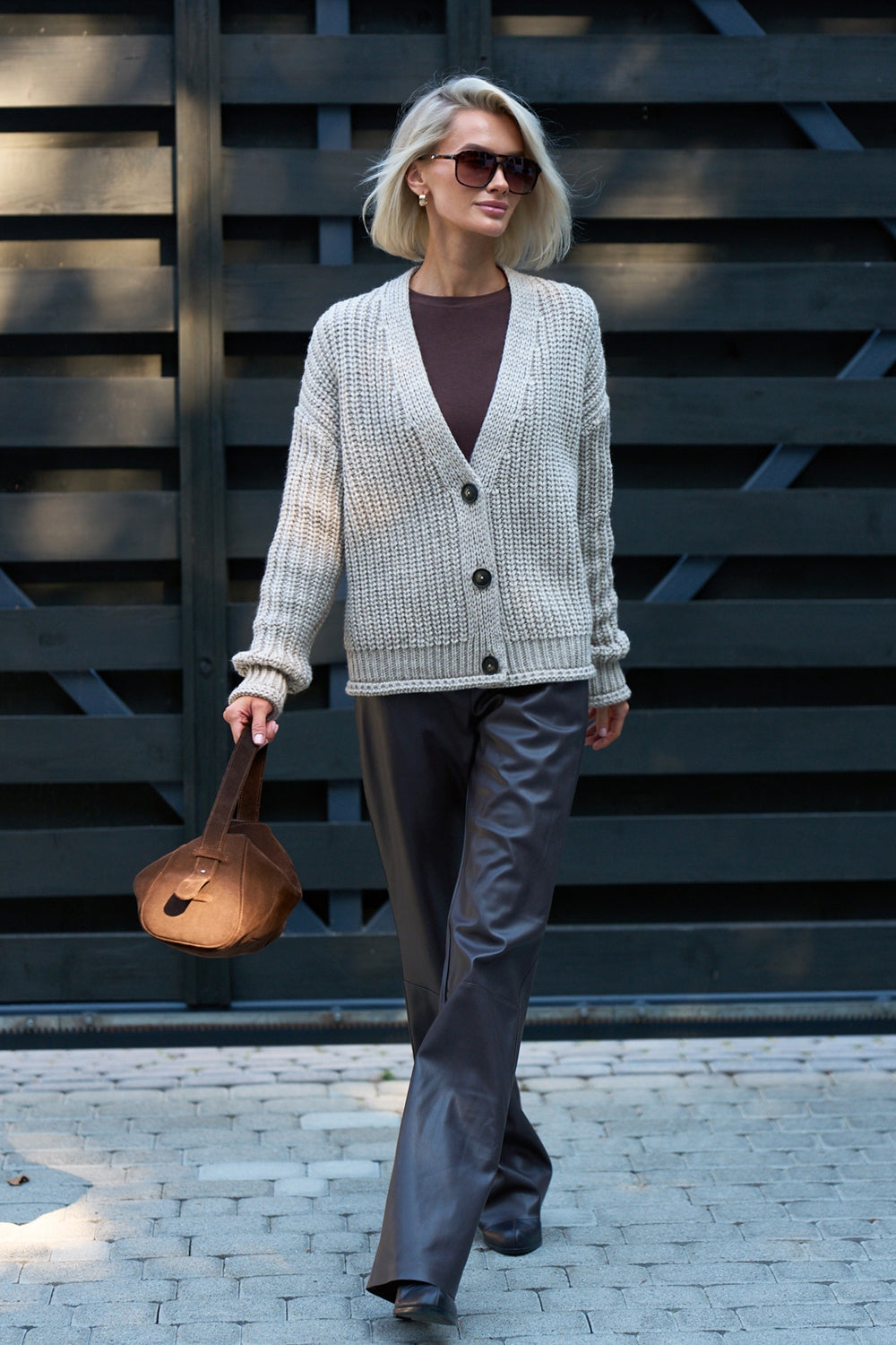 Women’s Chunky Knit Button Cardigan with Relaxed Fit