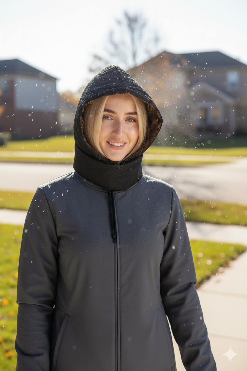 Bufanda con capucha de grafeno urbano