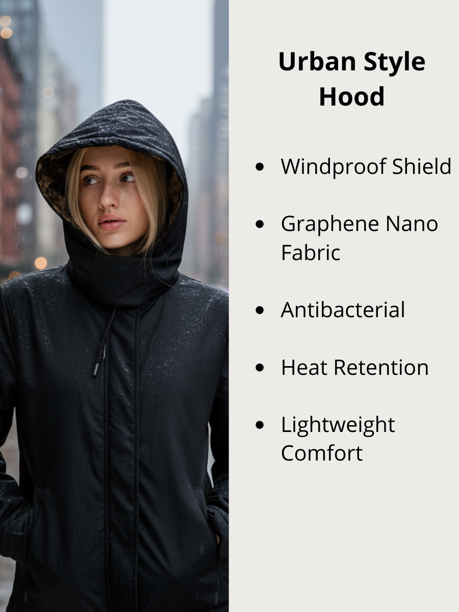 Bufanda con capucha de grafeno urbano