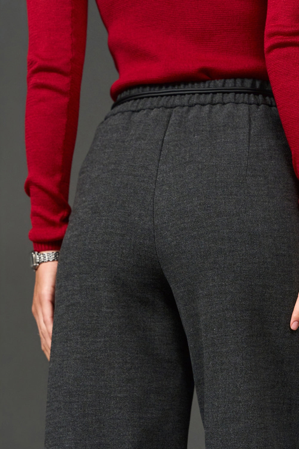 Alpaca Wool Straight-Leg Pants