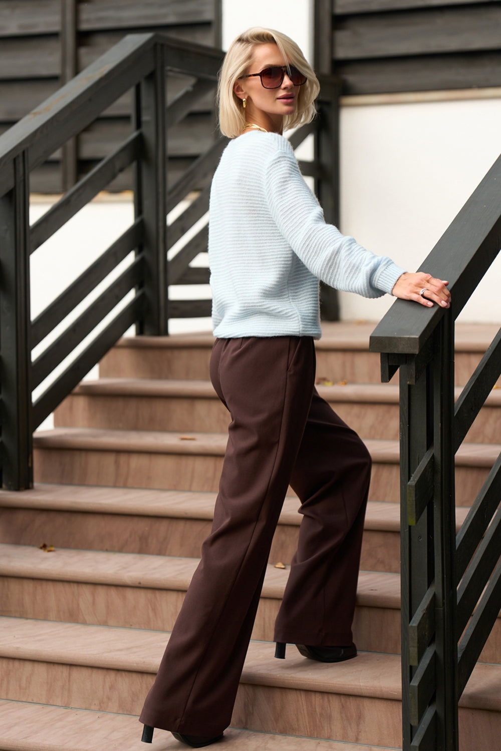 Baby Alpaca Merino Wool Textured Knit Sweater