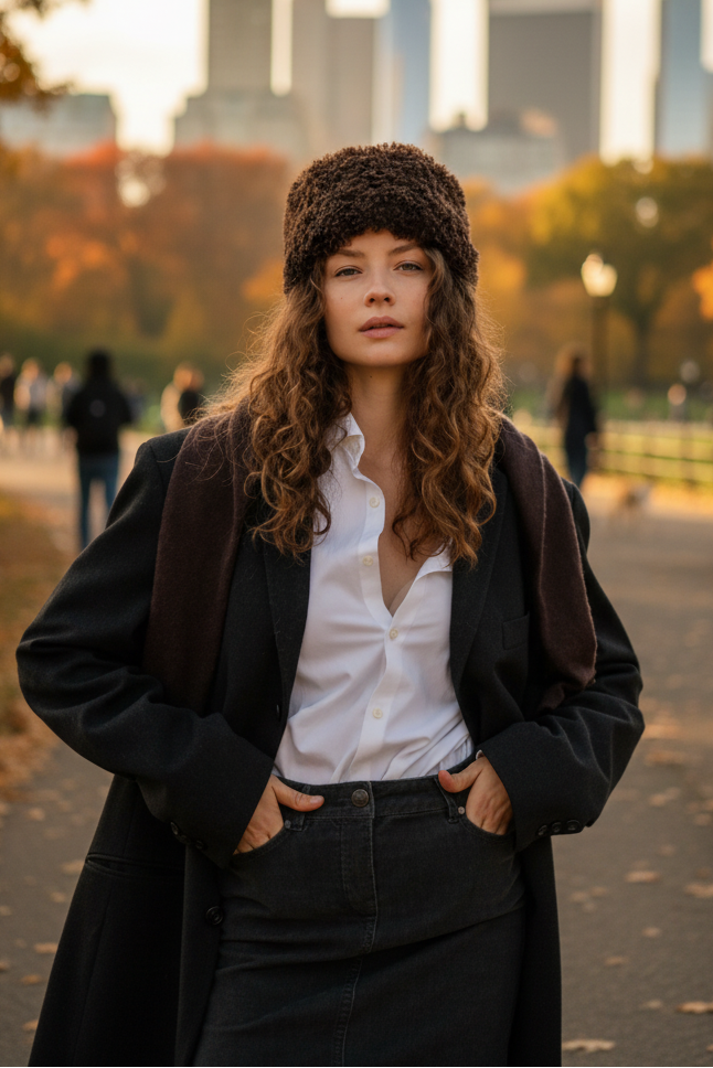 Women’s Winter Faux Fur Hat – Modern Style, Chocolate