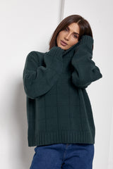 Oversized Merino Wool Sweater, Forest Green