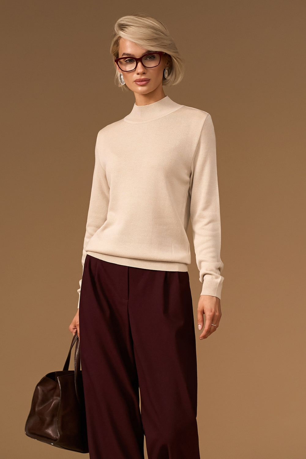 Women’s Classic Cotton Knit Turtleneck Sweater