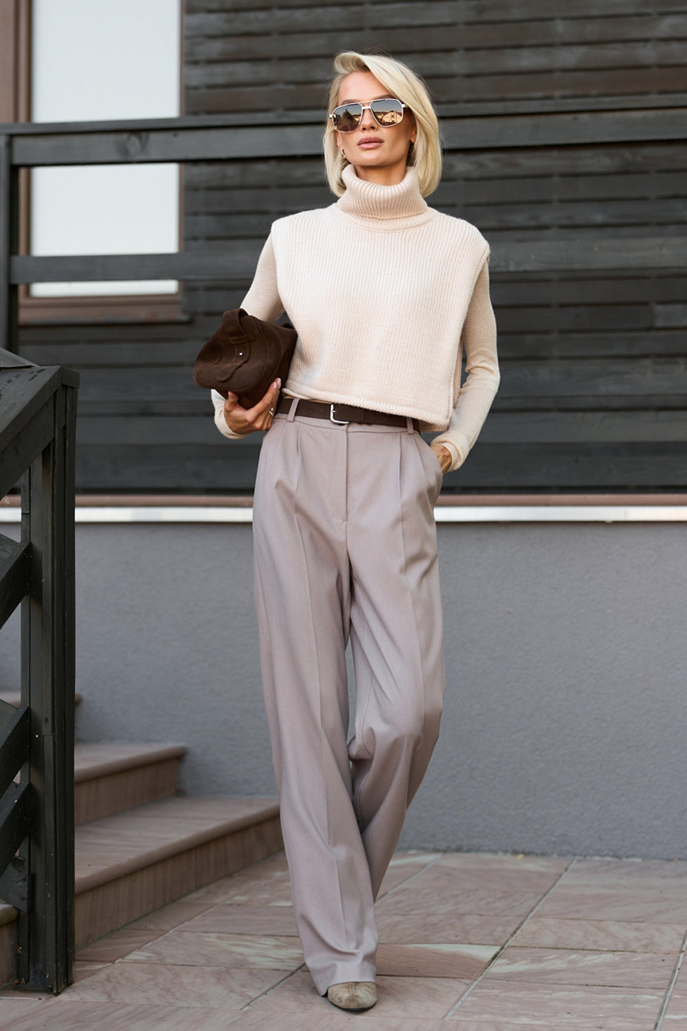 Women’s Wool Knit Turtleneck Dickey Shoulder Warmer