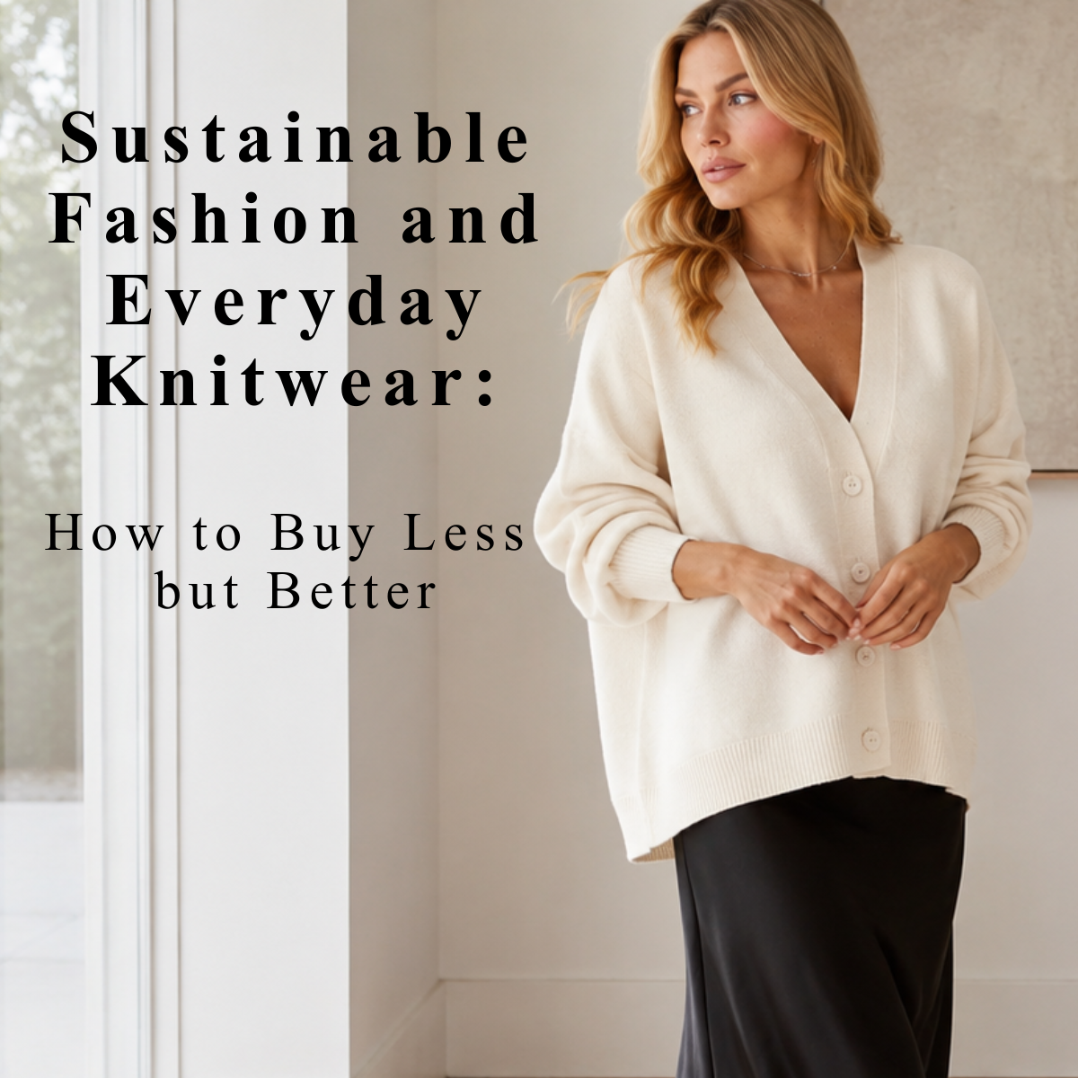 Woman wearing a ribbed knit sweater as a versatile everyday layer