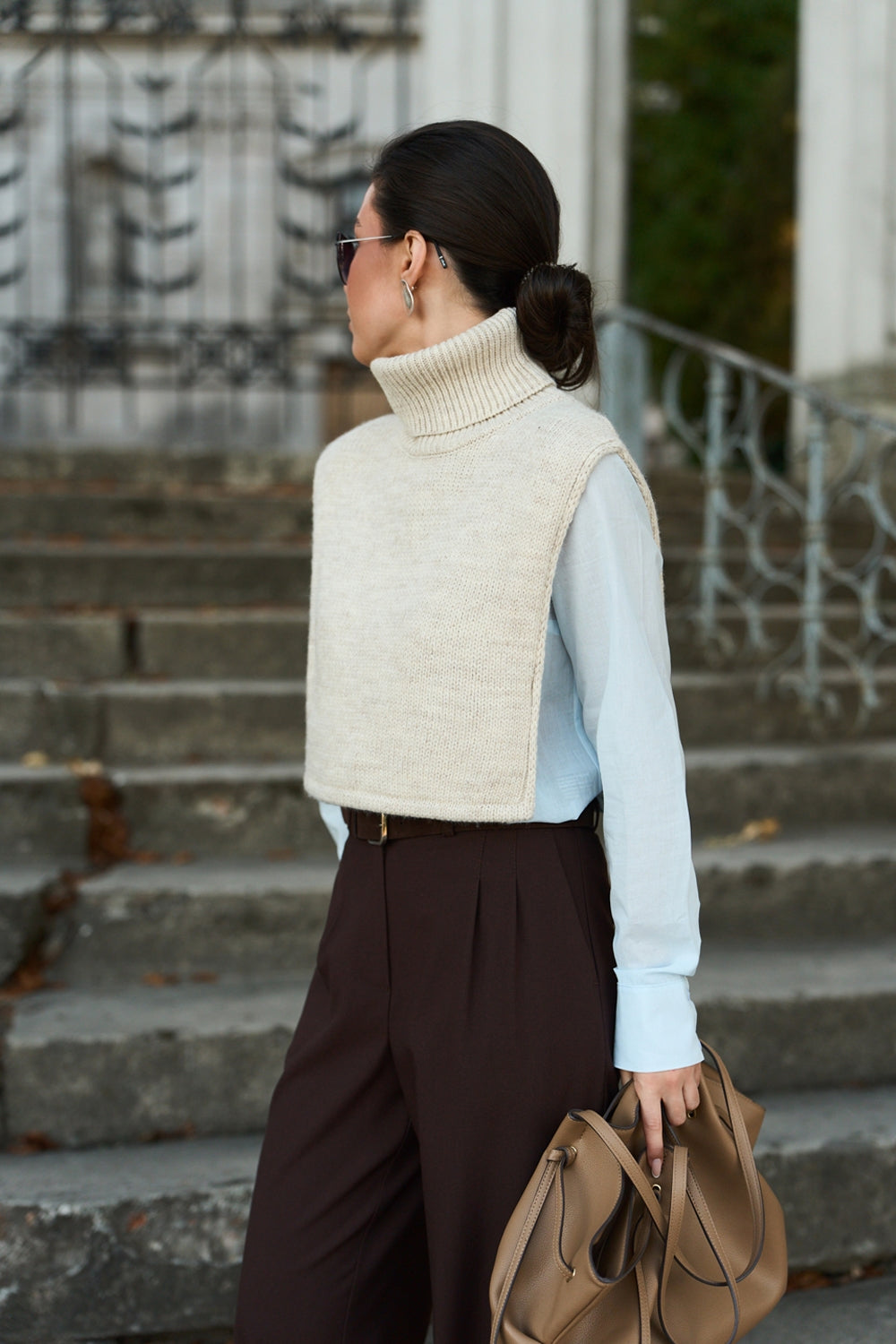 Women’s Wool Knit Turtleneck Dickey Shoulder Warmer