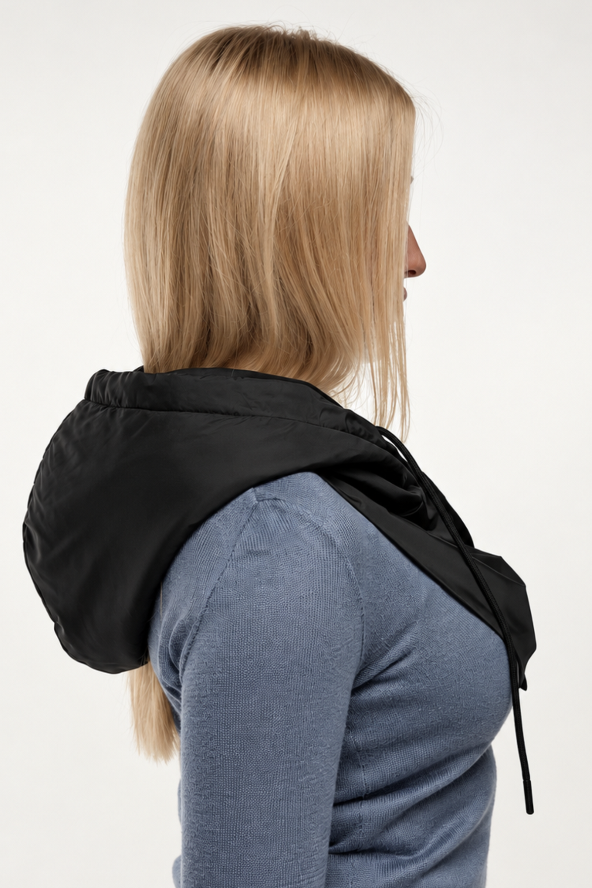 Waterproof rain hooded scarf with satin lining for smoother hair coverage