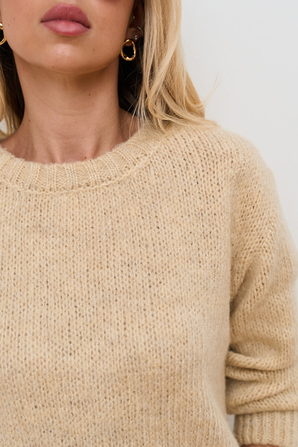 Women’s Wool Kid Mohair Semi Sheer Crew Neck Sweater