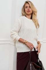 Women’s Wool Kid Mohair Semi Sheer Crew Neck Sweater