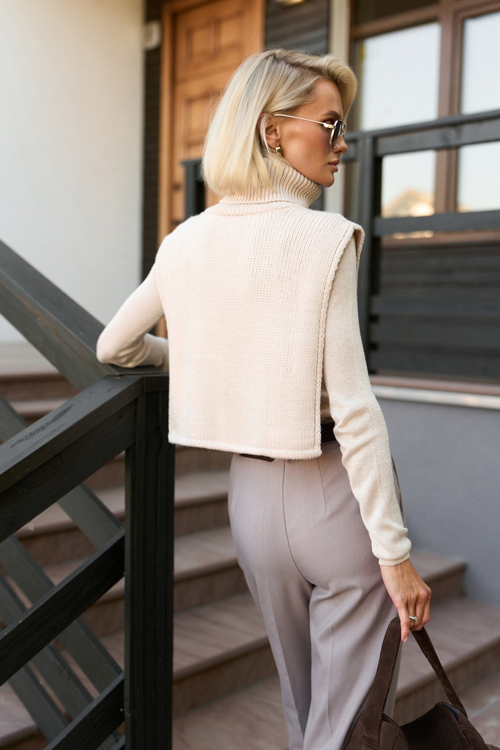 Women’s Wool Knit Turtleneck Dickey Shoulder Warmer