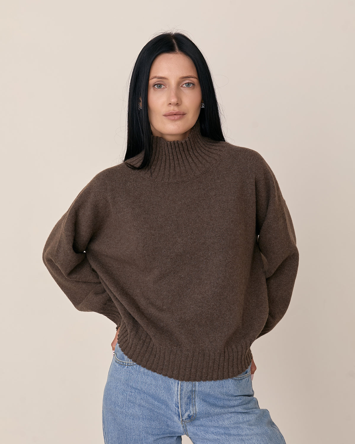 Women’s Wool Cashmere Oversized Turtleneck Sweater
