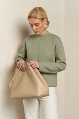 Modal Silk Mock Neck Knit Sweater