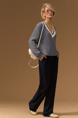 Women’s Wool Mid Rise Straight Leg Trousers