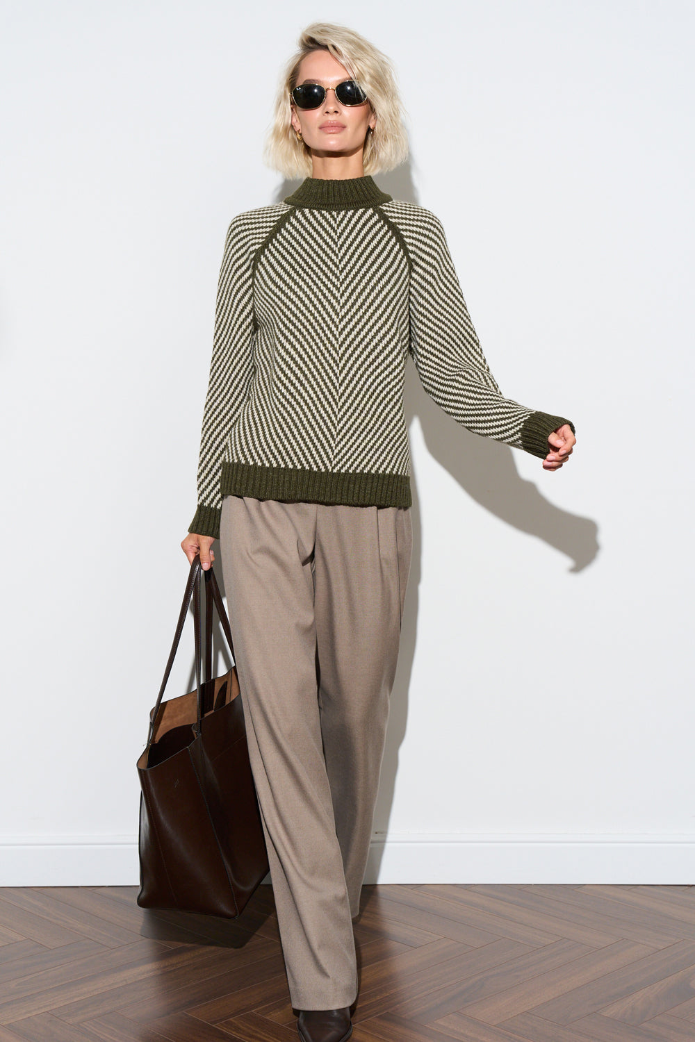 Women’s Wool Mid Rise Straight Leg Trousers