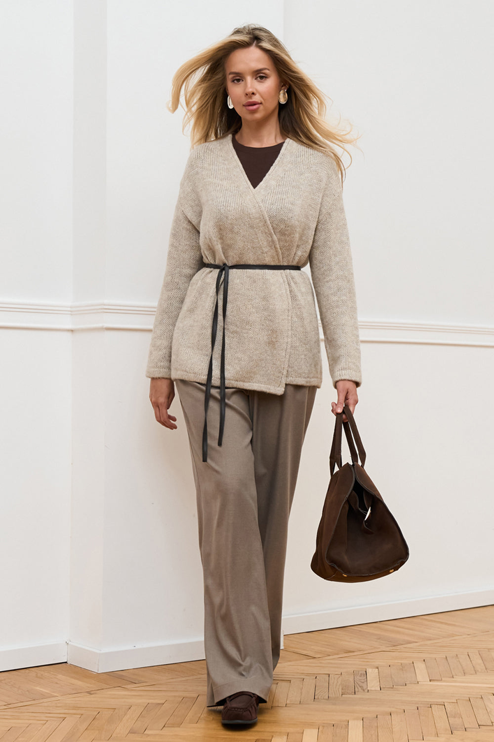 Women’s Wool Mid Rise Straight Leg Trousers