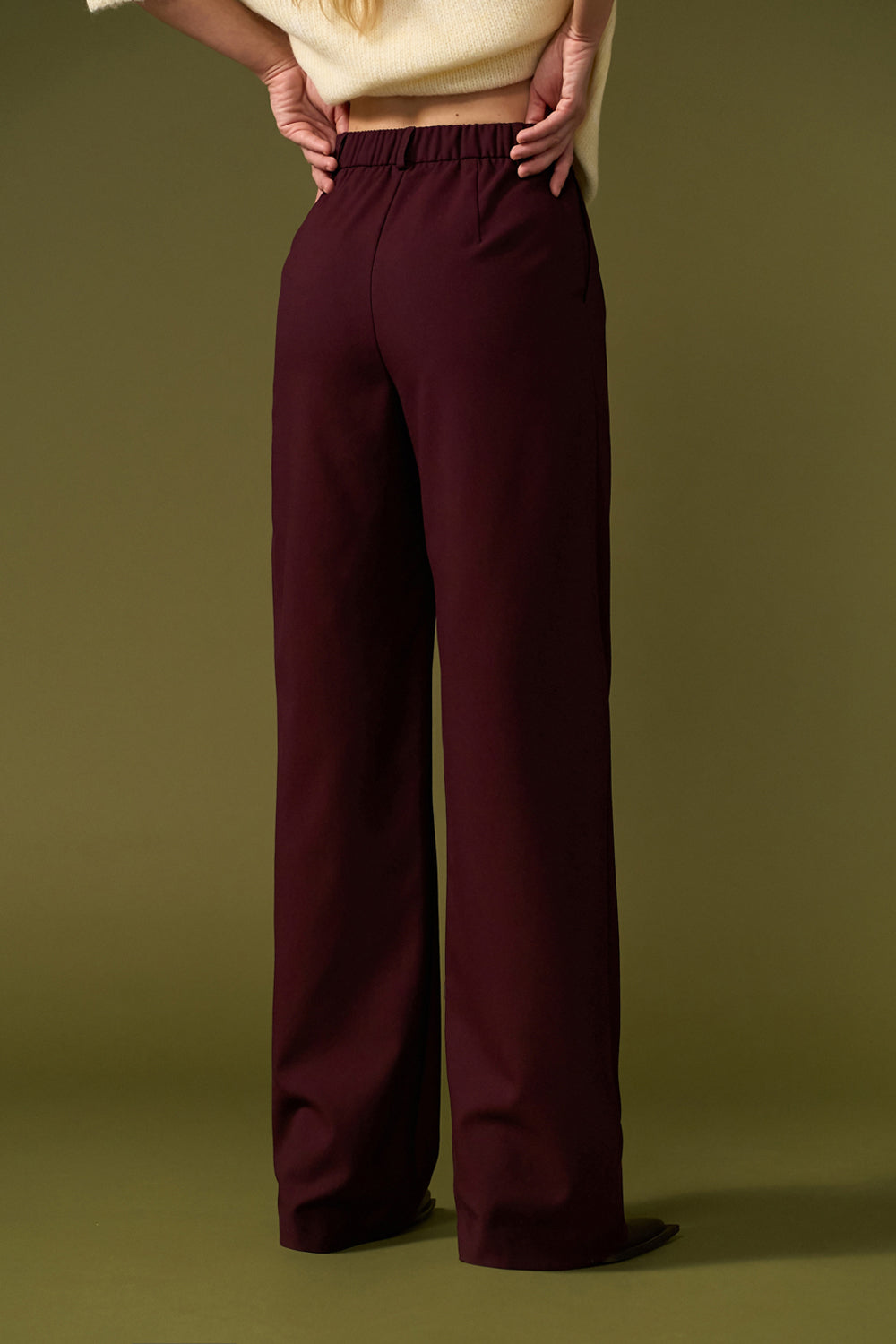 Women’s Wool Mid Rise Straight Leg Trousers
