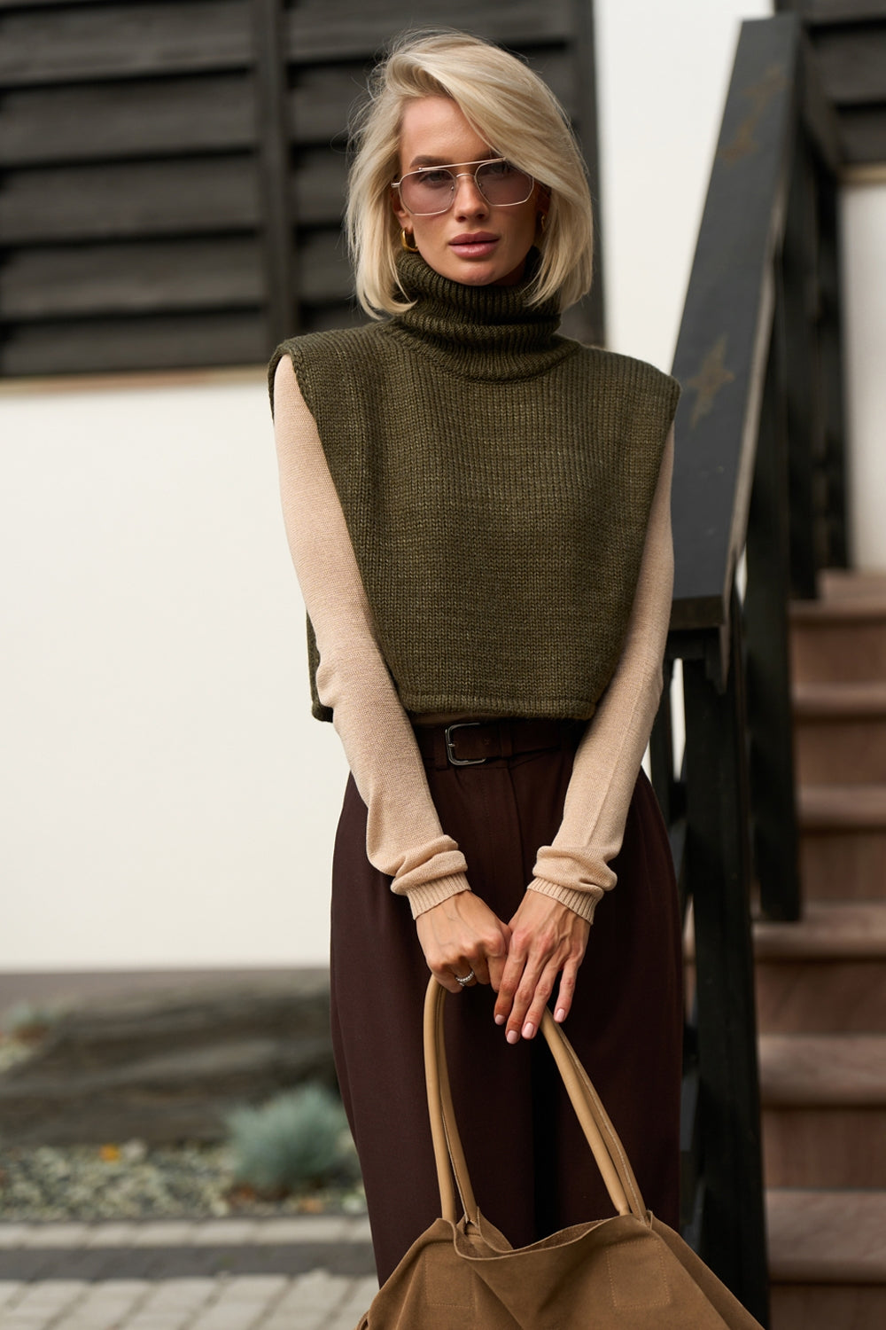 Women’s Wool Knit Turtleneck Dickey Shoulder Warmer