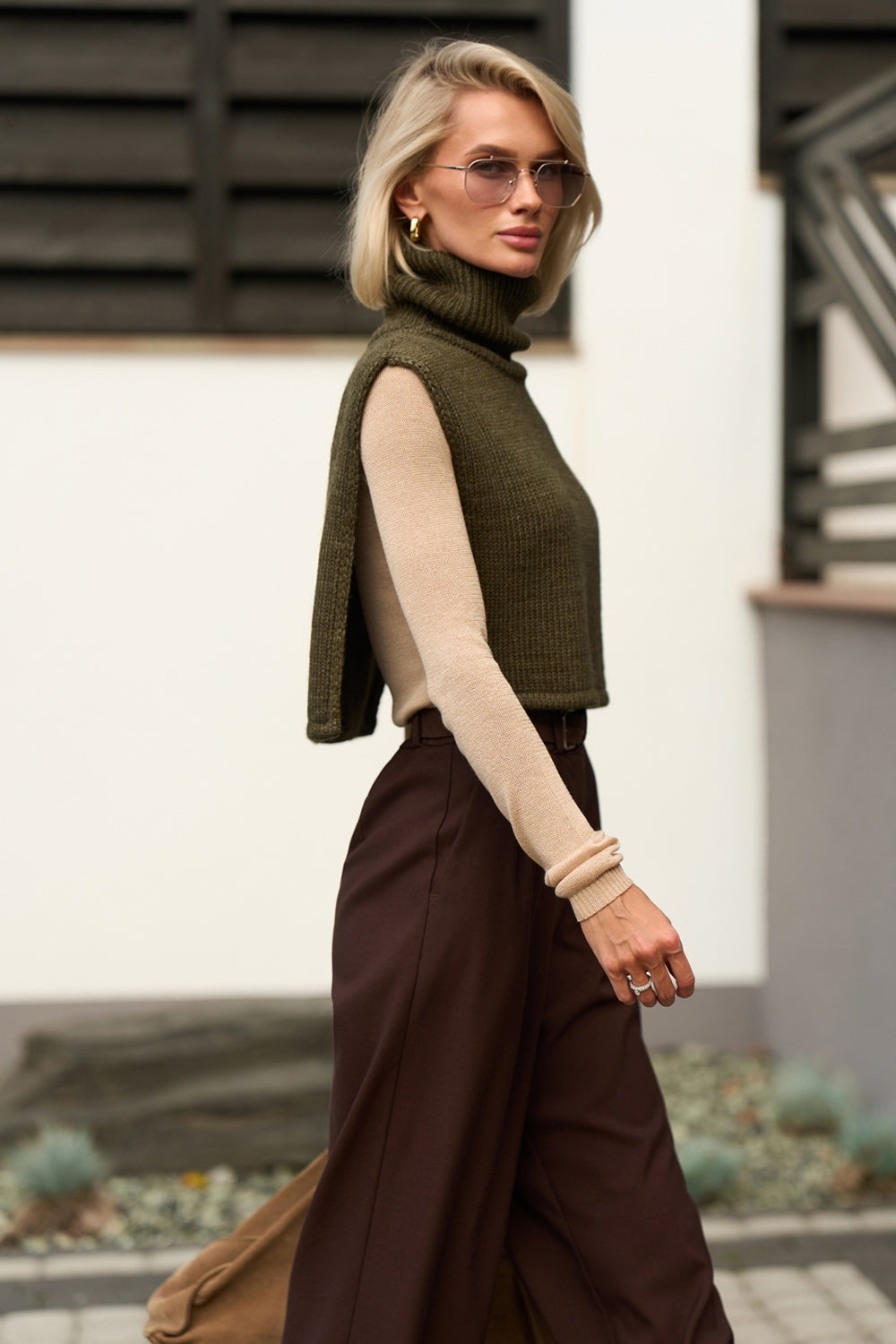 Women’s Wool Knit Turtleneck Dickey Shoulder Warmer