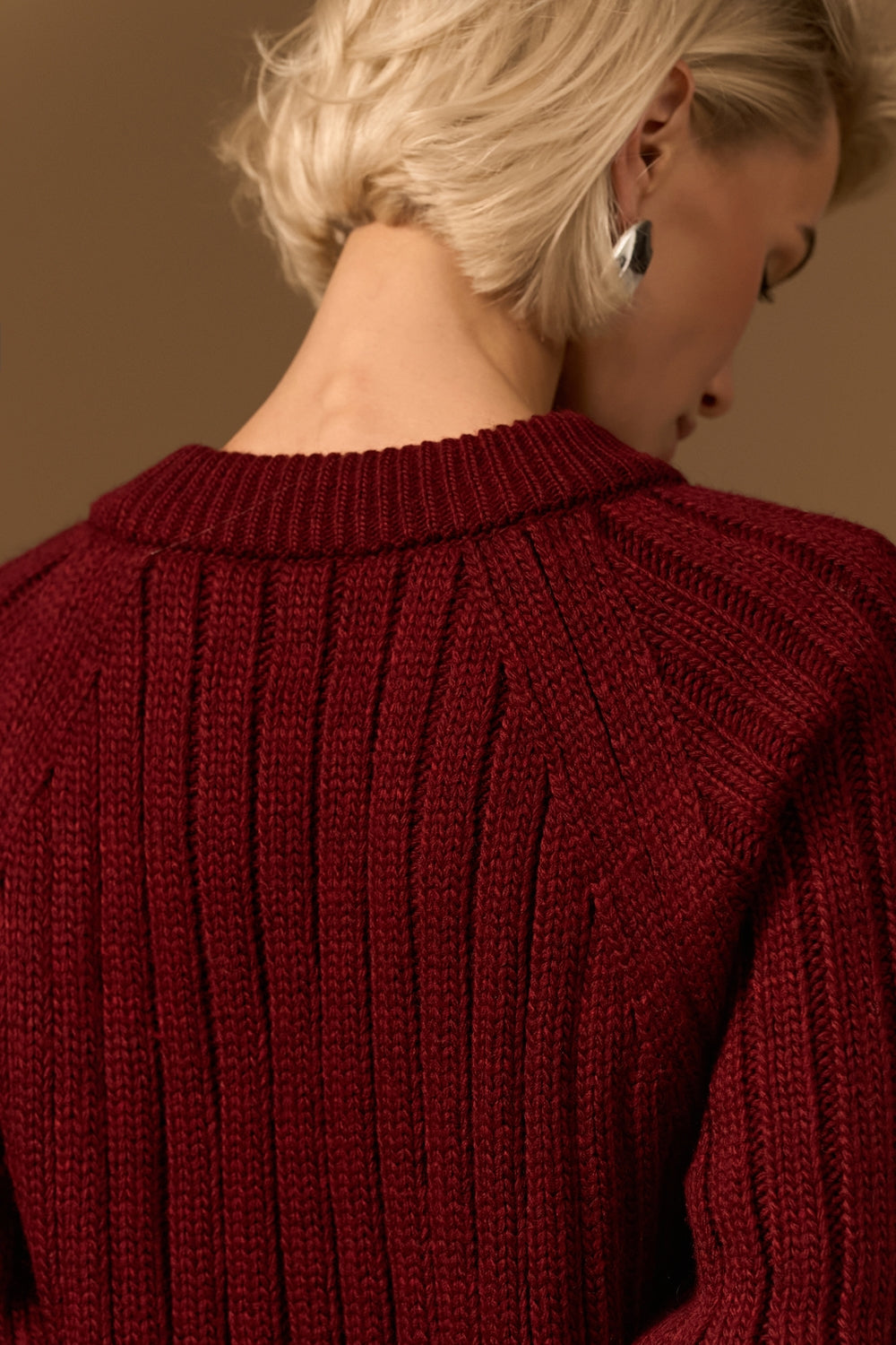 Women’s Wool Ribbed Knit Raglan Sweater