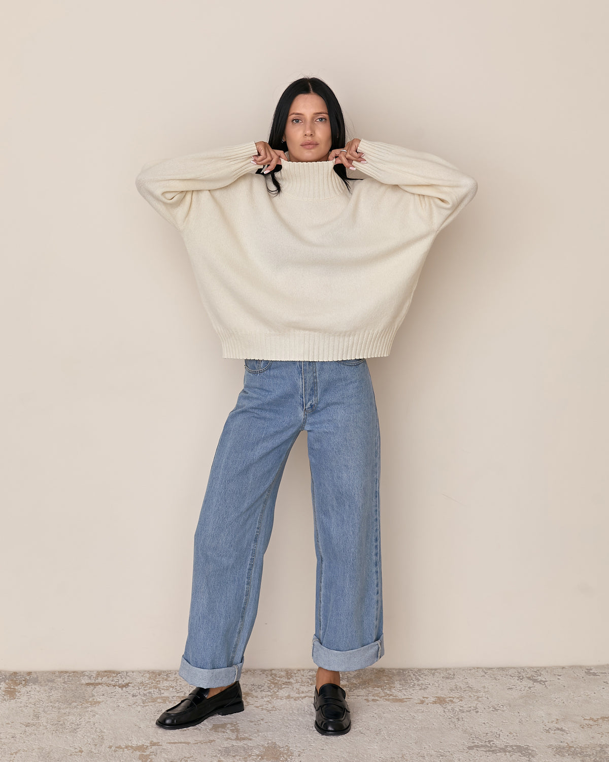 Women’s Wool Cashmere Oversized Turtleneck Sweater