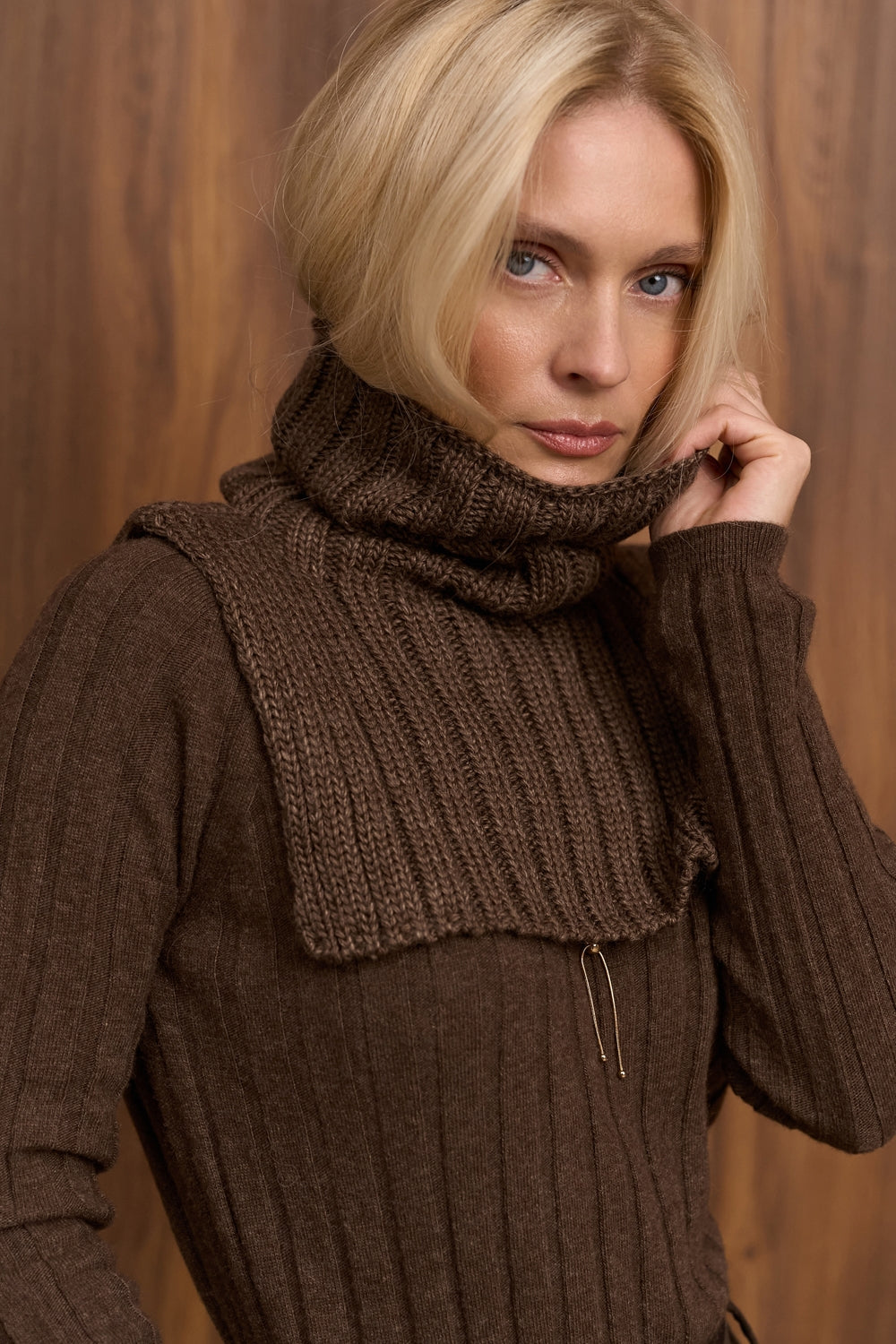 Ribbed Wool Turtleneck Dickie – Warm Neck Warmer