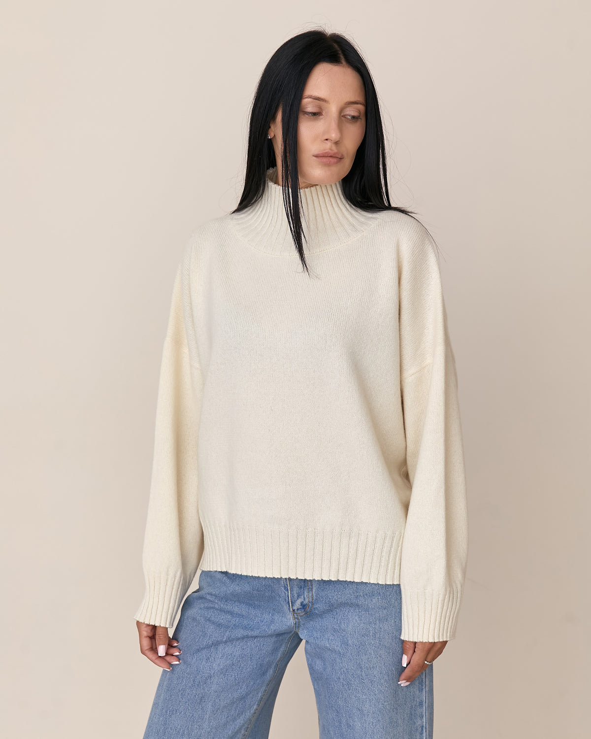 Women’s Wool Cashmere Oversized Turtleneck Sweater
