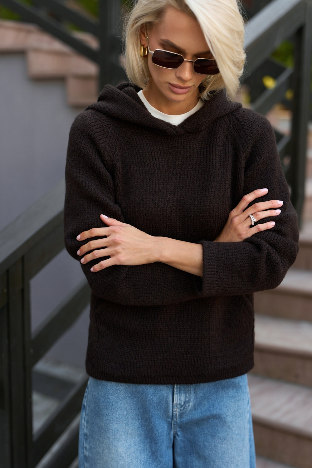 Women’s Baby Alpaca Wool Knit Raglan Hoodie