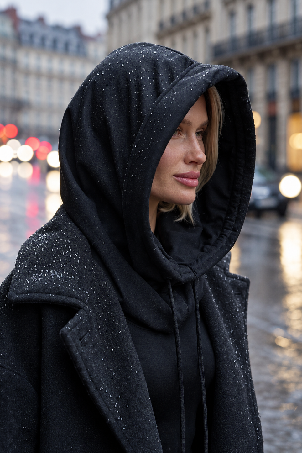 Oversized Satin-Lined Waterproof Rain Hood for Styled Hair & Wigs