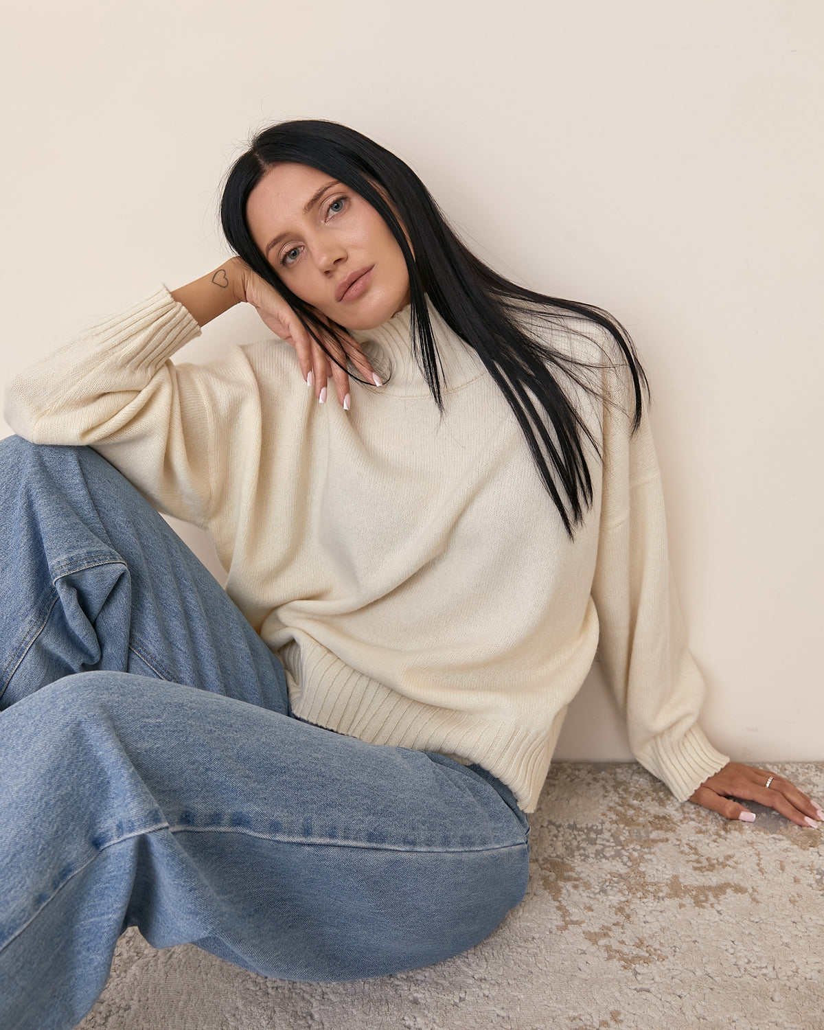 Women’s Wool Cashmere Oversized Turtleneck Sweater