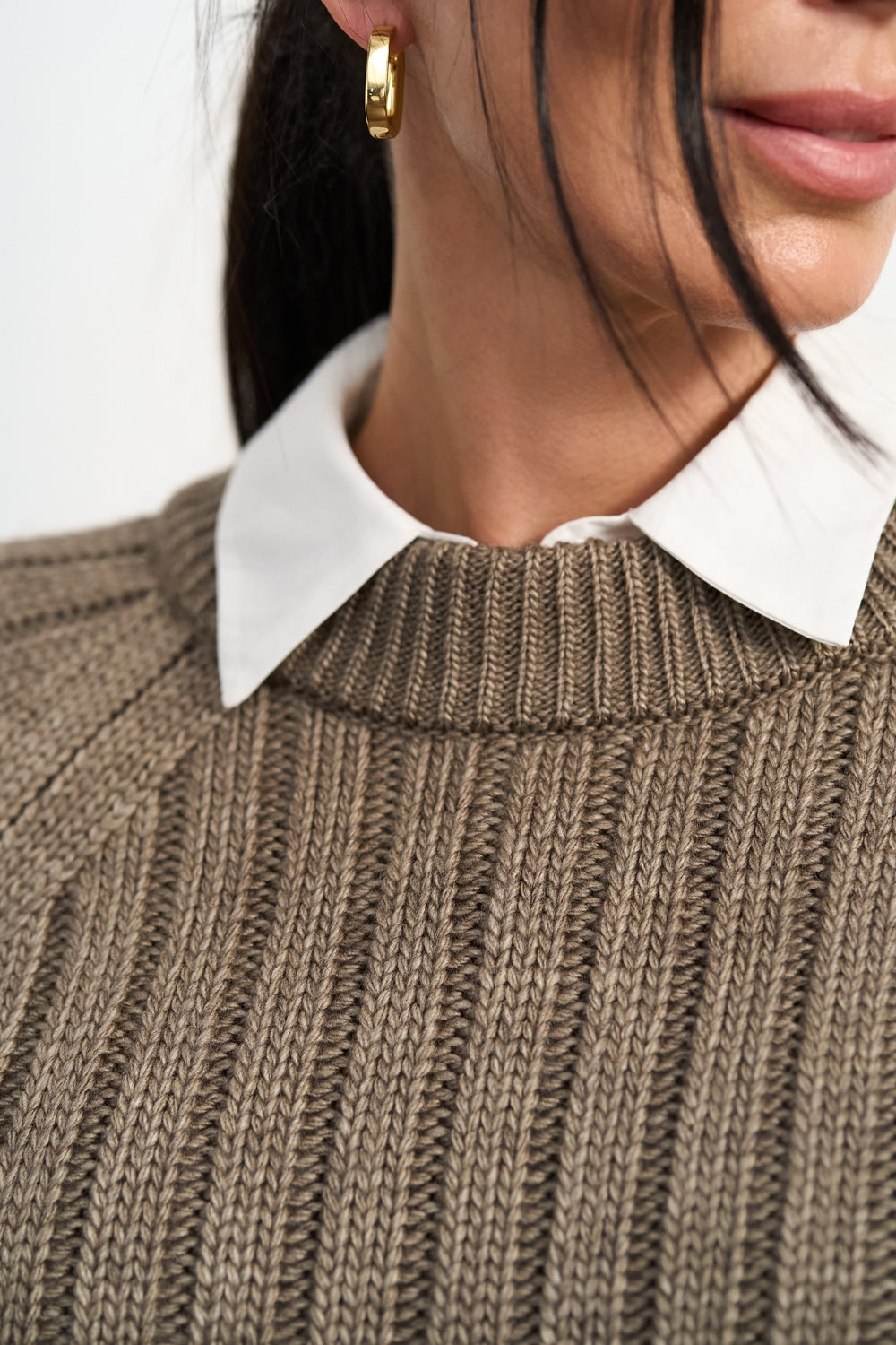Women’s Wool Ribbed Knit Raglan Sweater