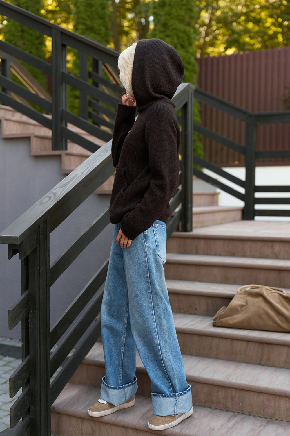 Women’s Baby Alpaca Wool Knit Raglan Hoodie