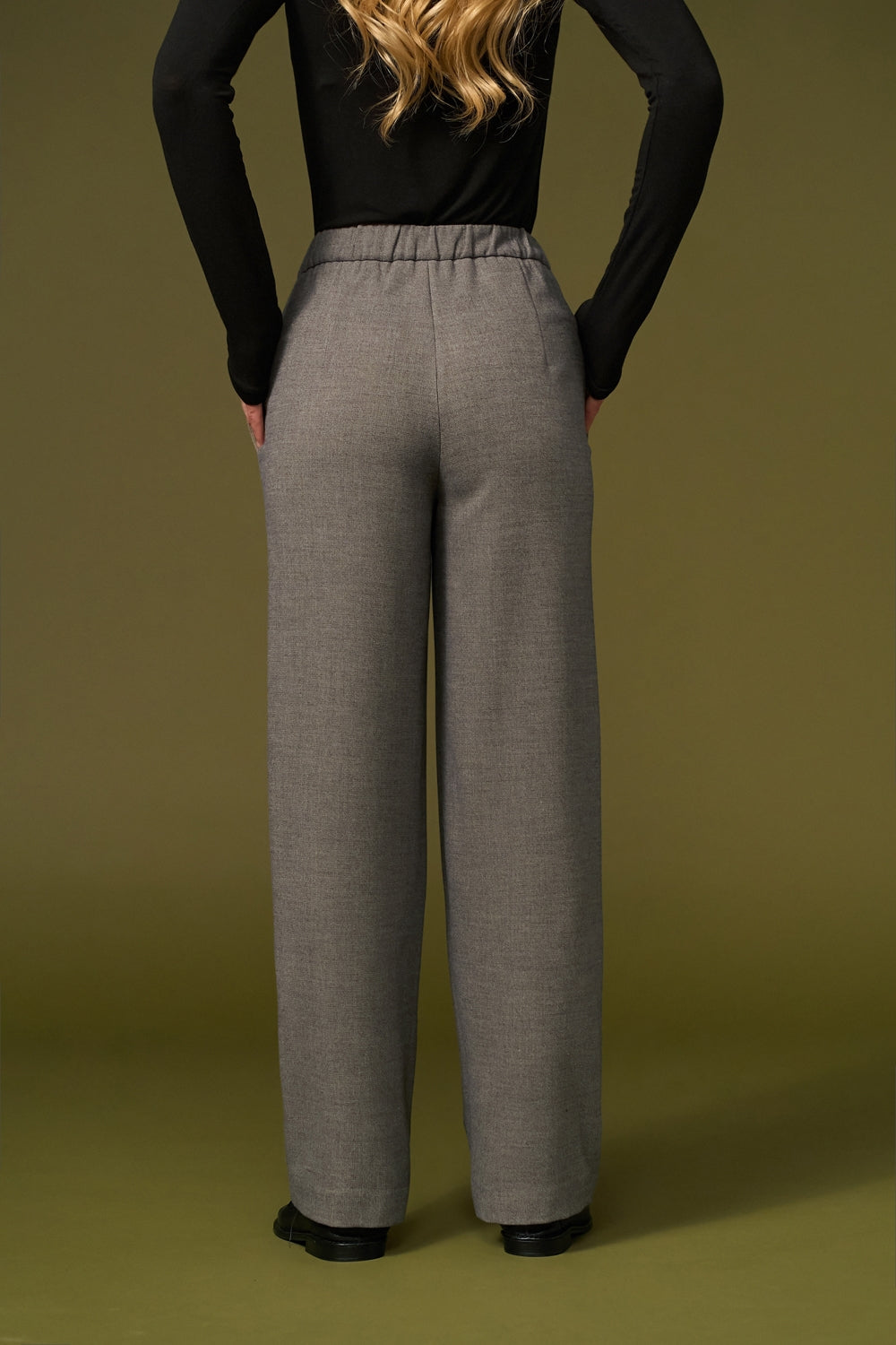Alpaca Wool Straight-Leg Pants