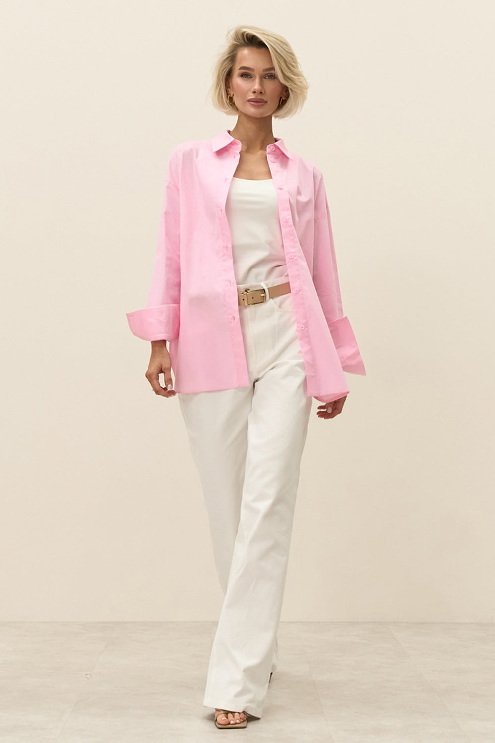Women’s Cotton Oversized Shirt, Drop Shoulder Fit