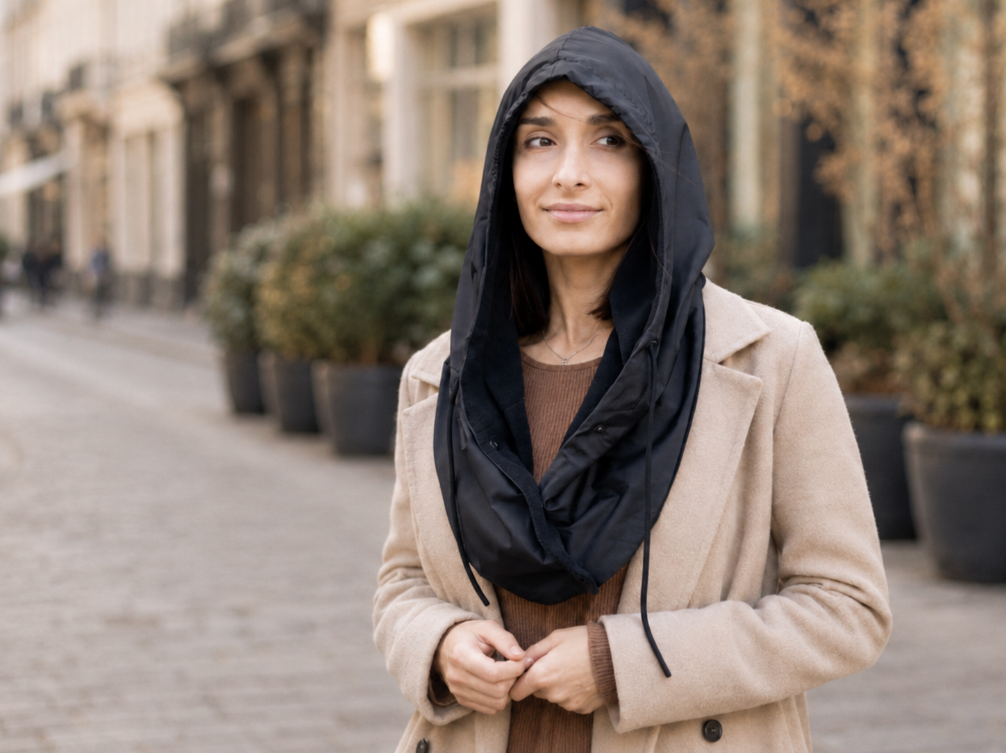 Hooded Scarves & Cozy Knitwear