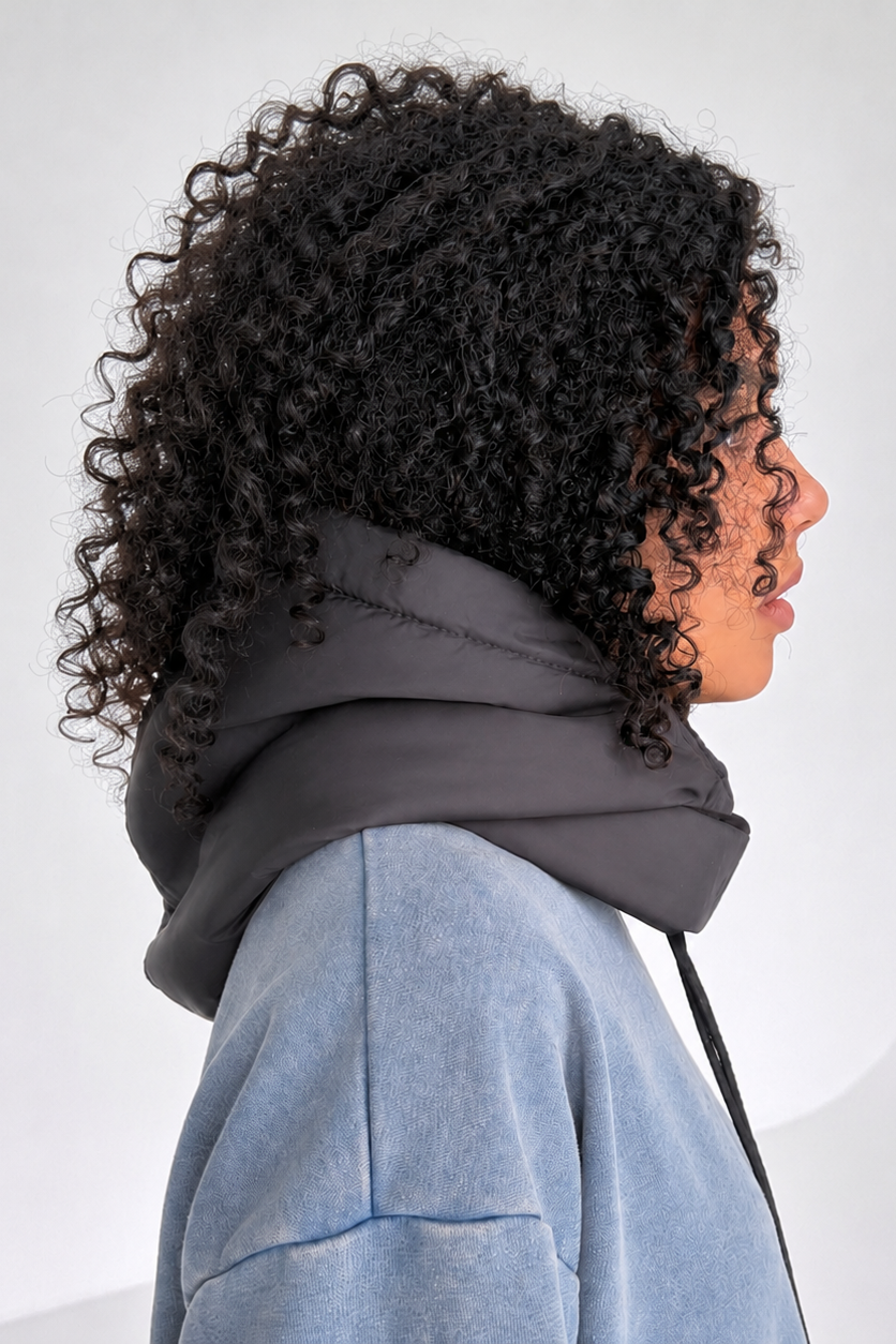 Satin-gefütterter wasserdichter Kapuzenschal zum Bedecken von Haaren und Hals