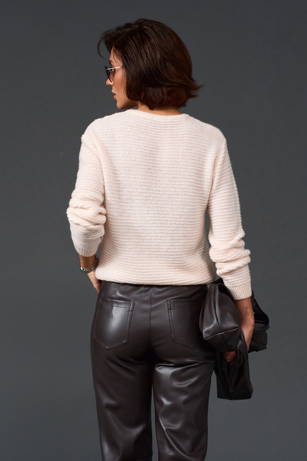 Baby Alpaca Merino Wool Textured Knit Sweater