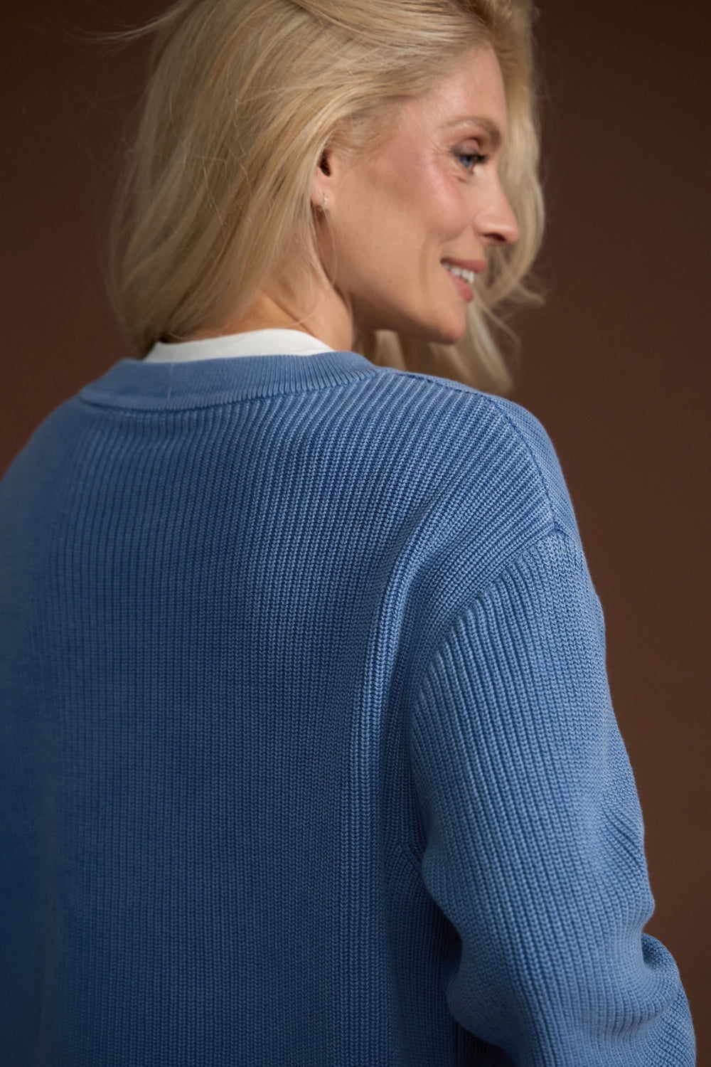Classic Cotton Sweater, Dusty Blue