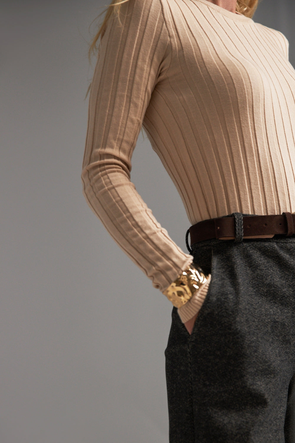 Silky Cotton Bamboo Longsleeve, Beige