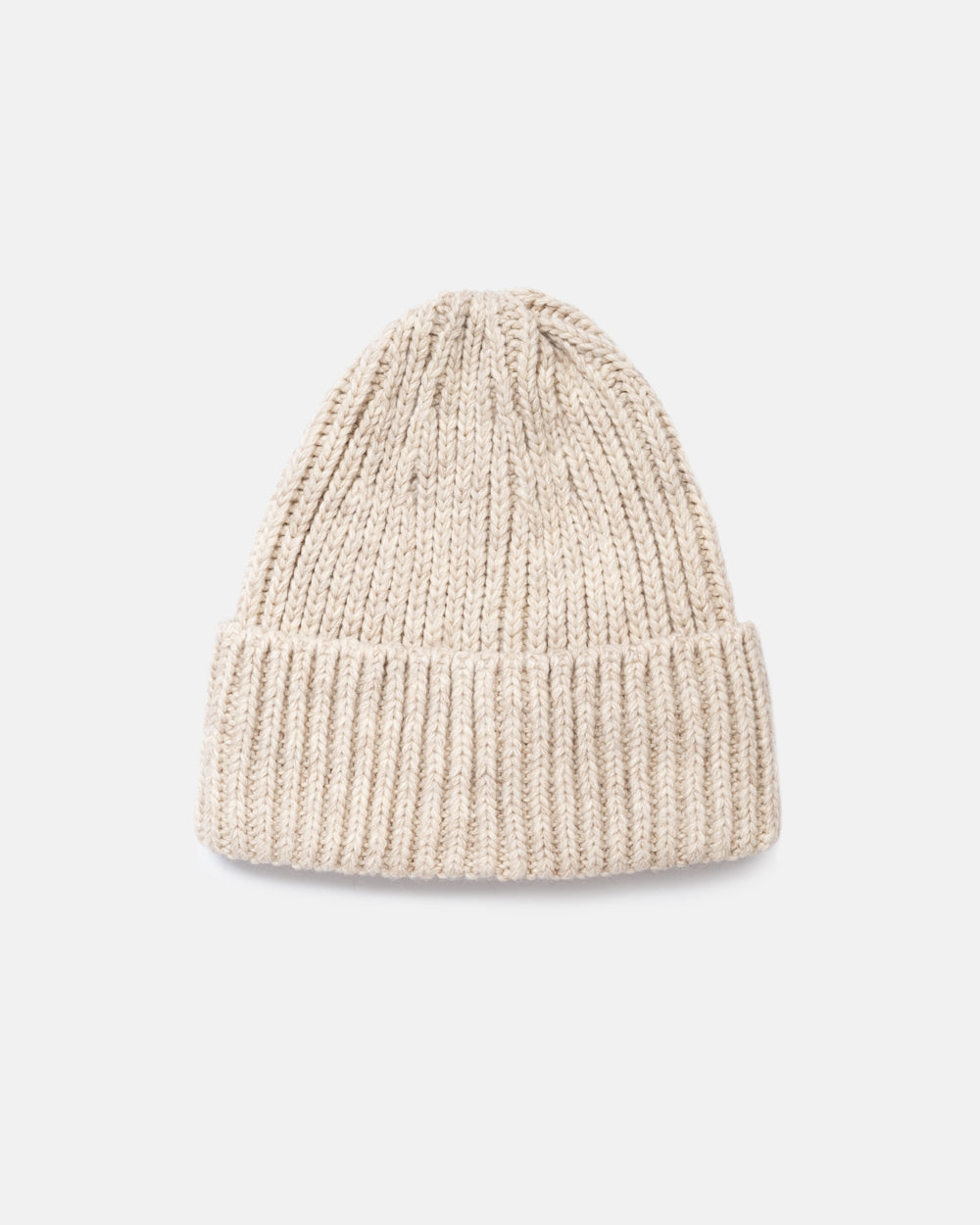 Chunky Wool Knit Beanie Hat, Oatmeal