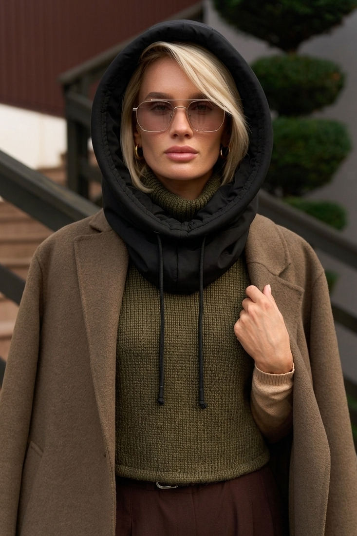 Oversized Satin-Lined Waterproof Rain Hood for Styled Hair & Wigs